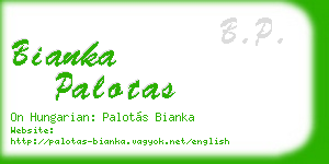 bianka palotas business card